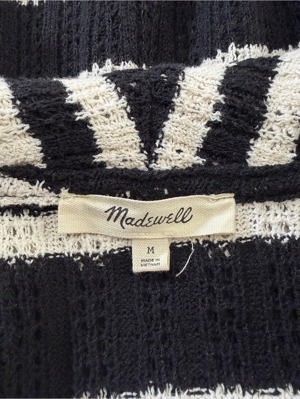 Madewell Stripe Crochet Knit Polo Size Medium - Picture 5 of 8